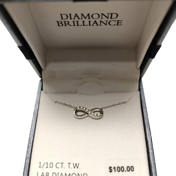 Diamond Brilliance 1/10 CT. T.W. Lab Diamond Infinity Pendant Necklace - Picture 4 of 6